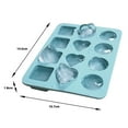 thumbnail image 4 of LYCAQL 12 Cubes 3 Types Square Heart Round Ice Cube Molds & Trays Reusable Food Grade Silicone Square Ice Cream Machine Mold 5.7x4.2 inch Gray, 4 of 7