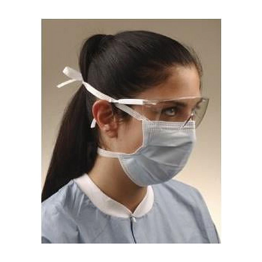 Crosstex GCS Surgical Tie-On Face Masks Fluid Resistant Blue 50/Bx