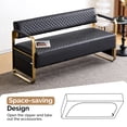 thumbnail image 6 of Waiting Room Chairs with Arms, 57.5'' Office Guest Chair Bench Seating Faux Leather for Beauty Salon Airport Bank Reception Area, 6 of 9
