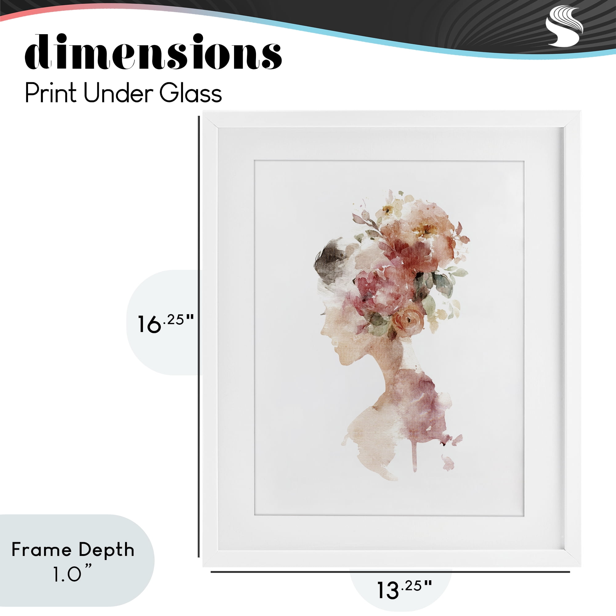 Stupell Industries Flowing With Petals Portrait White Framed Print Under Glass, design by Svetlana Aleynikova