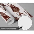 thumbnail image 6 of S4Sassy Self-Stick Decorative Boho Wallpaper, Fish Motif Wall Paper, Plain Vinyl Waterproof Contact Paper, Brown, 25"X60" Removable Renter Friendly Wall Covering For Bedroom, Dining Room, 6 of 9