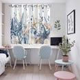 thumbnail image 4 of Blue Eucalyptus Coastal Kitchen Curtains Window Panels, Beach Starfish Shell Nautical Insulated Window Treatment Curtain, Grommet Curtains for Bedroom/Living Room/Bathroom, 2 Piece 52"Wx63"L, 4 of 8