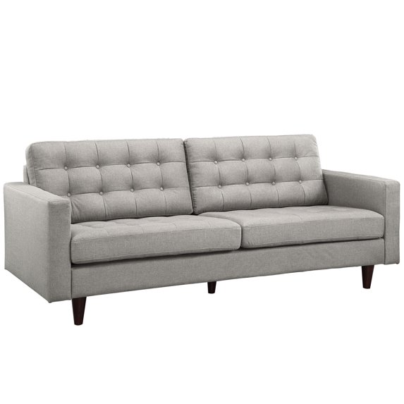 Modern Contemporary Upholstered Sofa, Grey Fabric