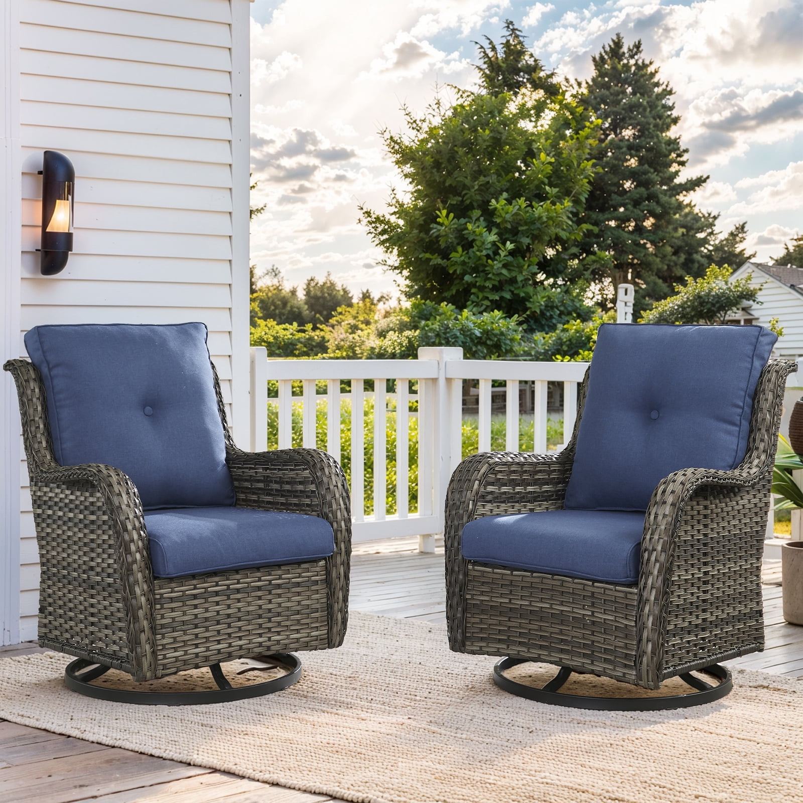 Giantfurnni Cushions for Outdoor Furniture Set 22 x 24,Patio Furniture Cushions Waterproof & Fade Resistant Deep Seat Cushion for Wicker Chair, Sofa, Couch