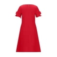 thumbnail image 7 of FSYBOA Girls Summer Dresses, Loose Fit Mid-length Short Sleeve Party Casual Dresses Red Size 7-8, 7 of 7