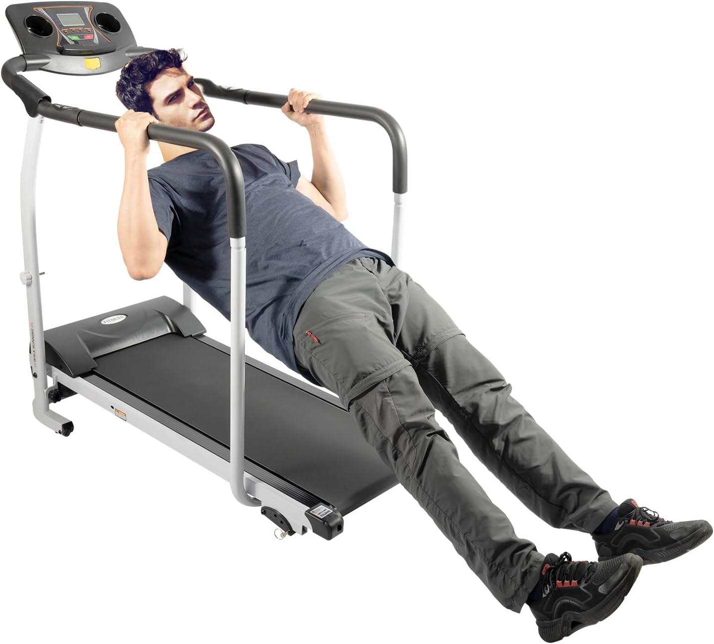 Walking Treadmill for Senior with Long Handrail Foldable Treadmills Holder for Flat & Cup Recovery Fitness Exercise Machine
