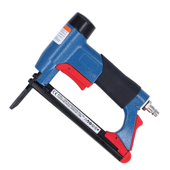 Yajisi 21G Pneumatic Staple Gun 140 Stp, 1/4-5/8" Stapler, 2" Extended Nozzle, Non‑Slip PVC Handle, Safety Switch – Ideal for Woodworking & DIY