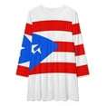thumbnail image 2 of Puerto Rico Flag Loose Dress Evening Dress Summer Dresses for Women Luxury Dress Long Sleeved Dress, 2 of 4