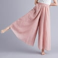 thumbnail image 2 of LLYwey Women Hiking Pants Fashion Women Summer Casual Loose Elastic Waist Comfy Trousers Pants Wide Leg Cargo Pants Female Long Pant Style H1163 Pinks One Size, 2 of 4