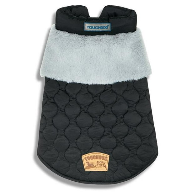 Touchdog JKTD14BKMD Furrost-Bite Fur & Fleece Veste de Mode pour Chien - Noir - Moyen