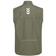 thumbnail image 2 of Men's Lightweight Windproof Sleeveless Golf Vest Full Zip Stand Collar Athletic Gilet with Reflective Print Rear Zipper Pocket Dark Gray Green S, 2 of 6