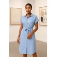 thumbnail image 5 of OHHSHEEN Summer Dresses for Women 2025 – Button Down Shirt Dress with Belt, Casual Knee Length Short Sleeve Midi Dress with Pocket, 5 of 6