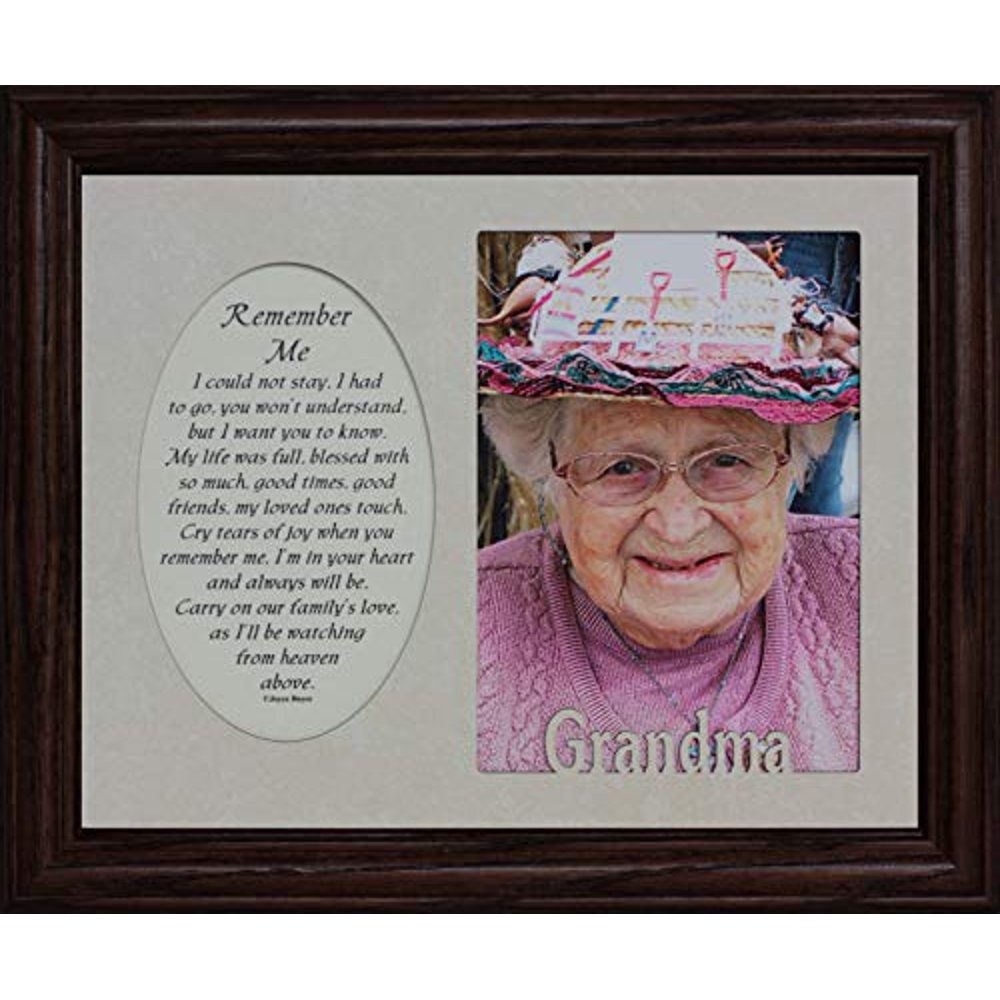 Remember Me & Grandma Photo & Poetry Frame Holds A Portrait 5X7