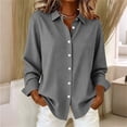 thumbnail image 2 of GUACER Womens Gingham Long Sleeve Blouses Trendy Button Up Collared Shirts Lightweight Casual Tops, 2 of 6
