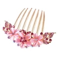 thumbnail image 1 of Womens Girls Rhinestones Flower Hair Combs Pins Hair Accessories Rose, 1 of 4