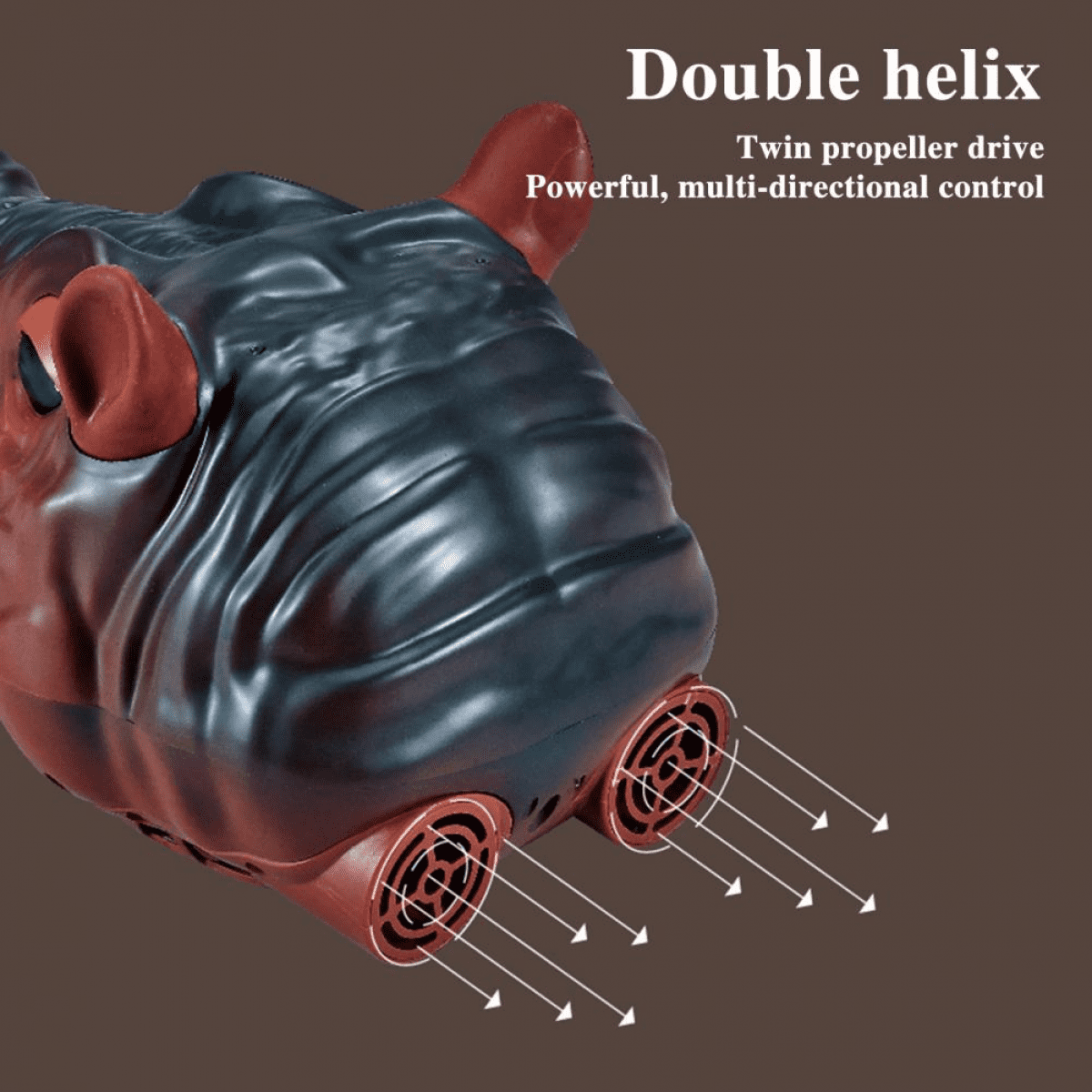 Remote Control Boat Hippo Toys for Pools 2.4GHz Twin Propeller Speed Boats with Water Spray Gifts for Kids Teen