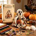 thumbnail image 3 of Ghost Halloween DIY Felt Patchwork Kit, Pre-Cut Fabric Ghost Sewing Craft Set, Beginner Hand Sewing Kit, Handmade Fall Decor, 3 of 6