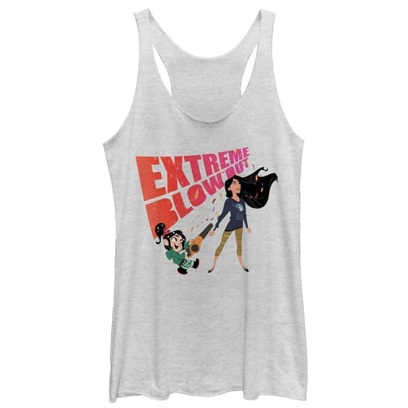 Women's Ralph Breaks the Internet Blowout  Racerback Tank Top White Heather Small