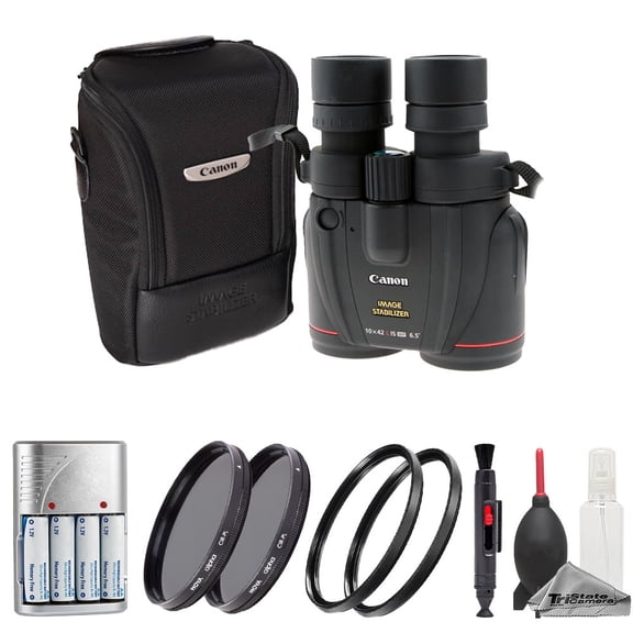 Canon 10x42 L IS WP Image Stabilized Binocular   Batteries w/ Rapid Charger   Circular Polarizer Filter Kit (Inetrnational Version)