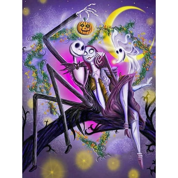 The Nightmare Before Christmas Diamond Painting Kits for Adults, 5D DIY Diamond Art Kits for Adults Full Drill Gem Painting Kit for Home Wall Decor Gifts 12x16inch