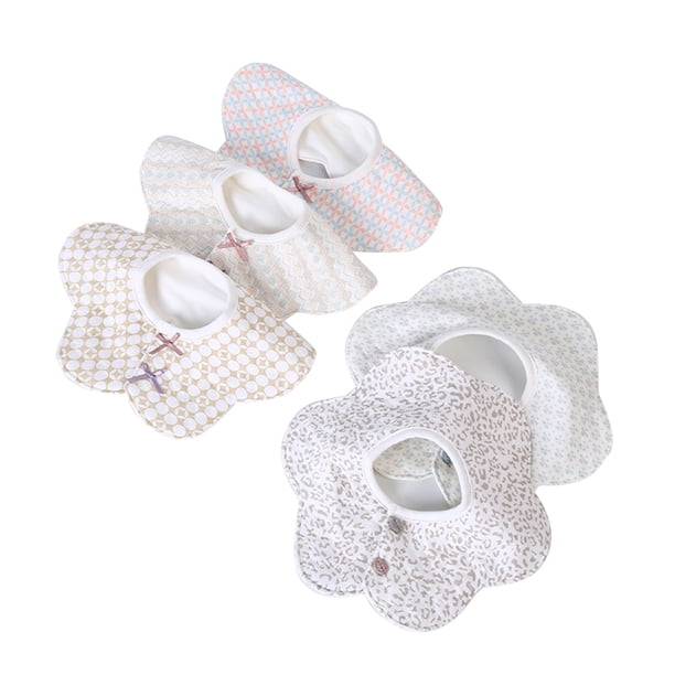 Baberos Para Bebés Con Cuello 5 Piezas Baberos Para Bebés 360 ° Rotación De Baberos Suaves Para Niñas Anti Manchas Y Resistentes A Los Olores Baberos Para Bebés Baberos ANGGREK Otros