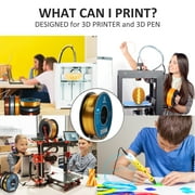 GEEETECH 3D Printer PLA Filament, Shiny Silk Gold Toughness Enhanced Filament with 1.75mm Dimensional Accuracy +/-0.03mm, 1080 Feet per Roll, Vacuum Packaging, for Most 3D FDM Printer