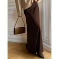 thumbnail image 2 of Women'S Satin High Waisted Maxi Skirts Hidden Zip A Line Long Skirt Coffee Color S, 2 of 6