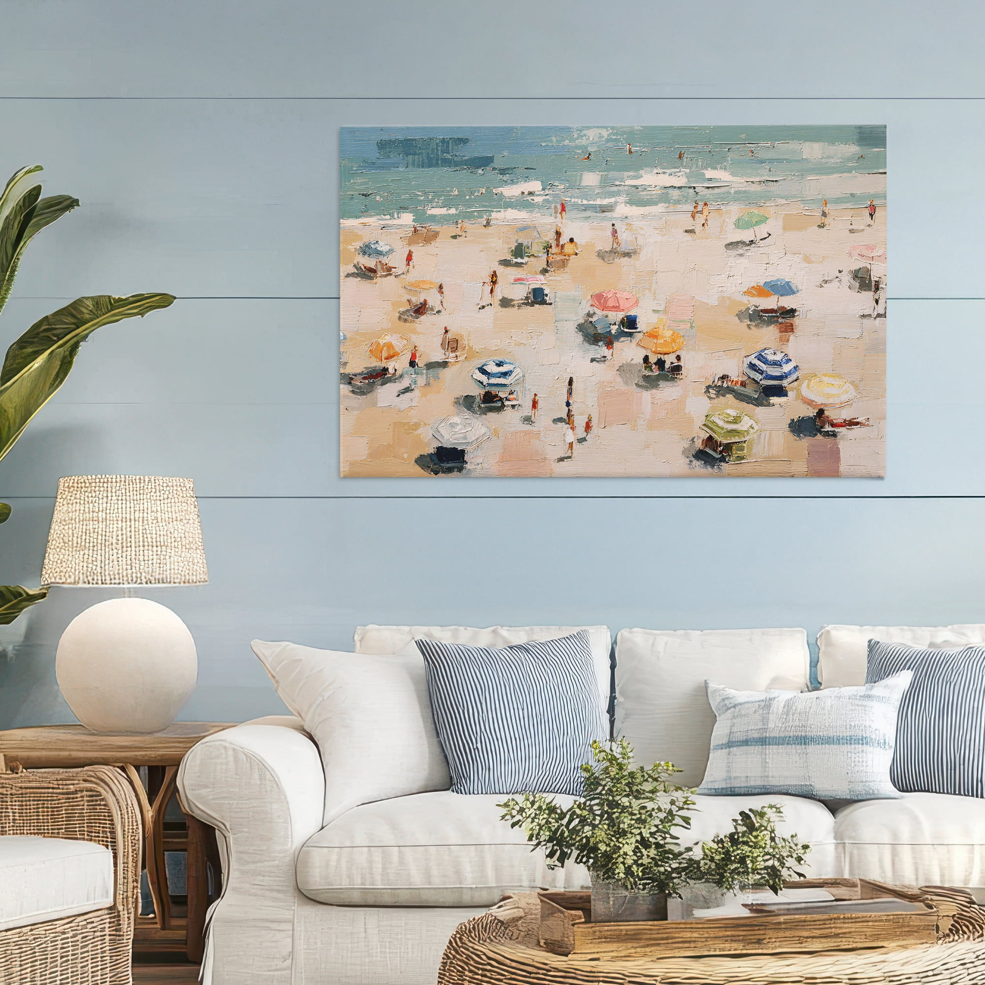 Stupell Industries Summer Beachgoers Expression Canvas Wall Art, design by Jacky Ngan