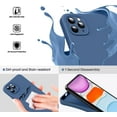thumbnail image 3 of Liquid Silicone Case for iPhone 11 Pro, [Flat Edge Design] [Camera Protection] [Anti Fingerprint] 4 Layers Protect Scratch Proof Anti Drop Microfiber Phone Cover, 5.8", Blue, 3 of 14