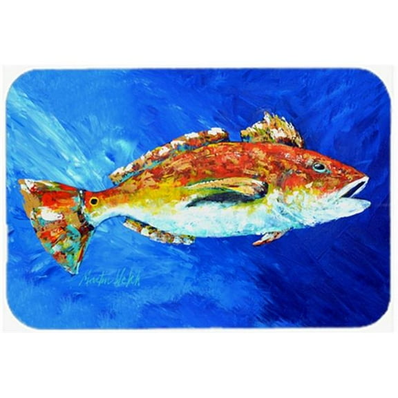 Carolines Treasures  Red Fish White Spin Mouse Pad - Hot Pad or Trivet