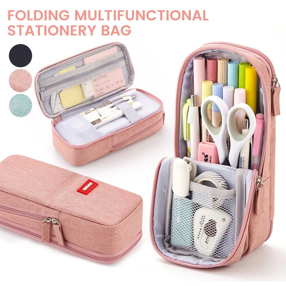 Trousse à Crayons Italienne Double Couche Grande Capacité - Design Brainrot Rouge Pour Rentrée Ou Maquillage