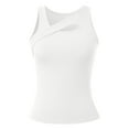 thumbnail image 4 of Daznico Tank Tops for Women,Women's Sleeveless Tank Top Ribbed Summer Tops Asymmetric Neck Slim Fit Basic Shirt Ribbed Vest Stretch Top,Size M, 4 of 5