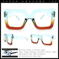 thumbnail image 2 of Womens Bold Mod Thick Plastic Rectangle Blue Light Filtering Computer Glasses Blue Brown - Clear, 2 of 8