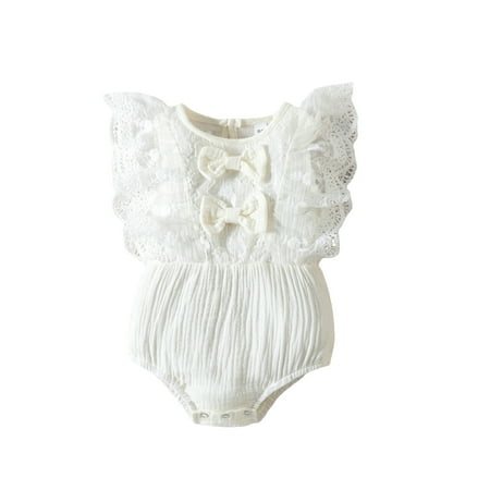 

Thaisu Infant Toddler Baby Girls Casual Romper Lace Ruffled Sleeveless Playsuit One-Piece Clothing Bodysuit