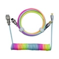 thumbnail image 2 of YiBai Coiled Usb C Cable, Multicolour Coiled Keyboard Cable, Coiled USB C Cable For Gaming Keyboard Double-Sleeved Mechanical Keyboard Cable With Detachable Metal 1.5M USB-C To USB-A #.243, 2 of 8