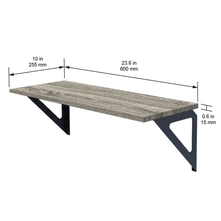 Hyper Tough Rustic Gray Wall Shelf, 3-Pack photo 3