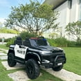 thumbnail image 5 of Joyracer 24V Ride-on Toys w/ Remote Control, 2-Seater Battery Powered Ride on Truck, Electric Police Car for Kids, Interphone, Siren Sound, Lights, Music, Gift, Black, 5 of 16