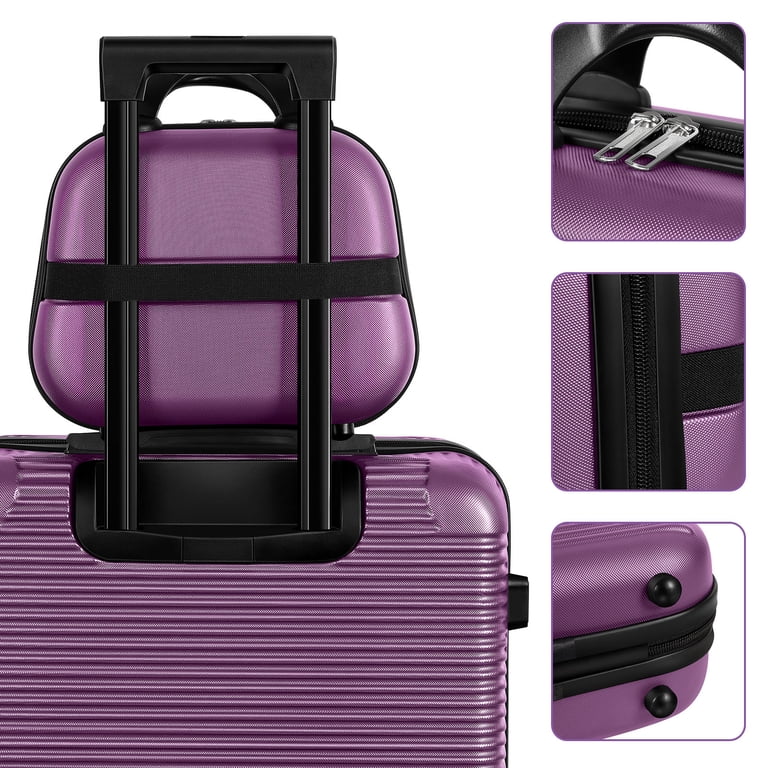Horizontal Stripe Luggage 5-Piece Set - Purple Suitcases - Walmart.com