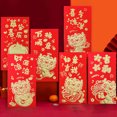 thumbnail image 2 of CSChome Enveloppe Rouge Chinoise Enveloppes Rouges Design Mignon de Dessin Animé Porte-Argent Festif 6 Pcs, 2 of 7