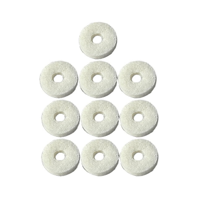 10 arandelas de fieltro resistentes, accesorios para reparación de piezas musicales, repuestos musicales bombardino