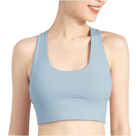 

Hinvhai Women s Summer High Strength Shock Absorbent Nude Top Running Fitness Yoga Women Nylon Sports Underwear On Clearance Blue 8(L)