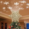 thumbnail image 2 of Fiudx Adorno para Árbol de Navidad con Forma de Copo de Nieve Dorado Brillante, Proyector de Luz Led, Decoración para Árbol de Navidad, Decoración Navideña para Interiores, Tamaño 25 X 24 X 4,6 Cm, P, 2 of 7