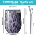 thumbnail image 5 of 12oz Stemless Wine Tumblers Leopard Pattern Purple Vacuum Insulated Stainless Steel Travel Tumbler Cups Mug with Lid and Straw for Champaign,Cocktail,Beer with Cleaning Brush, 5 of 5