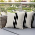 thumbnail image 6 of 2 Pack Outdoor Waterproof Throw Pillows, Rural Farmhouse Black Stripe Decorative Square Pillow Case Patio Pillows for Chair Couch Sofa 16x16in, 6 of 9