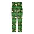 thumbnail image 4 of Puntoco Pantalones rectos con cintura elástica y estampado de moda informal de verano para hombre, 4 of 5