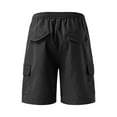 thumbnail image 5 of Felirenzacia Men Casual Patchwork Pocket Elastic Waist Straight Half Shorts Pants Sport Pants, 5 of 5