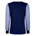 thumbnail image 4 of Womens Tops Boho Sparkly Mesh Long Sleeve Top Square Neckline Elegant Glitter T Shirt Blouse For Casual Party Fashion Clothes, 4 of 5