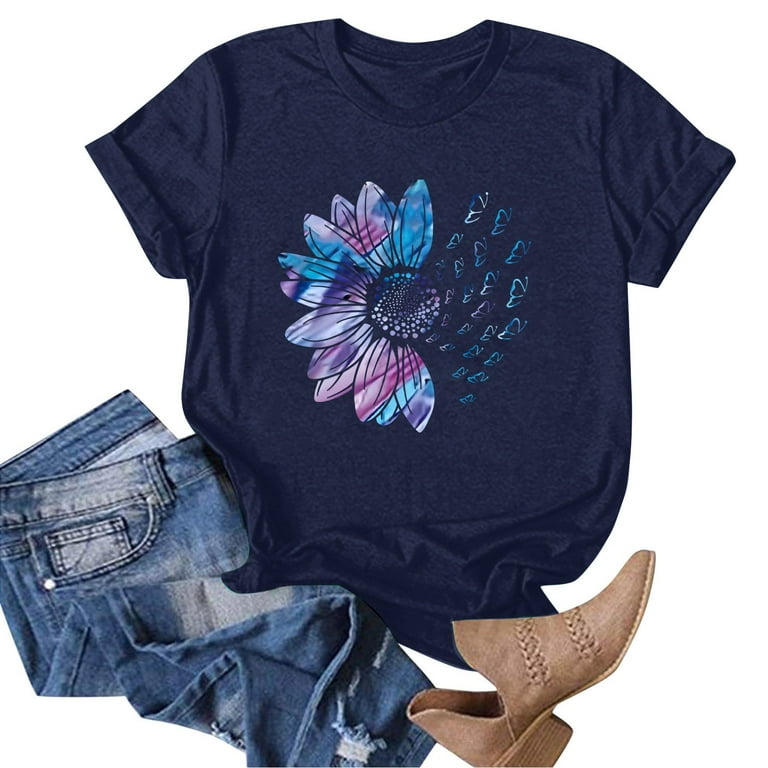 トップス Flower graffiti see-through tops(blue) Amazon.com: Naanle Floral Tops for Women French Blue Flowers