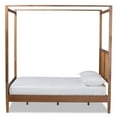 thumbnail image 3 of Baxton Studio Malia Contemporary Engineered Wood Back Support Canopy Bed, Queen, Walnut Brown, 3 of 9