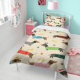 thumbnail image 4 of Colorful Funny Dachshund Duvet Cover and Pillowcase Set for Single Bedding, Bedroom Accessories for Kids Teens, 4 of 5